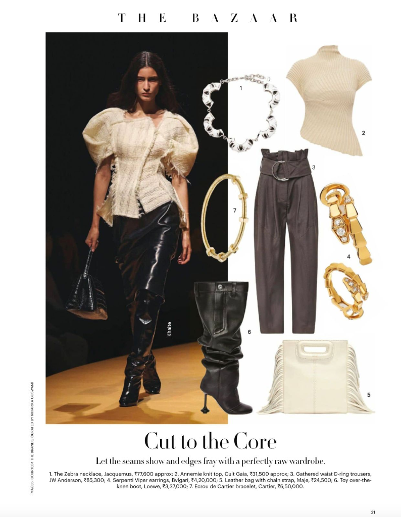 Harpers Bazaar Cut to the Core Maje Bag Bvlgari